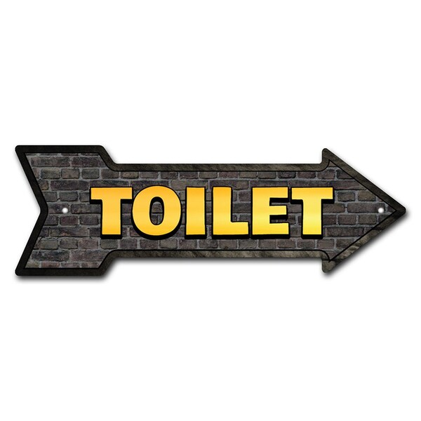 Toilet Arrow Sign Funny Home Decor 36in Wide